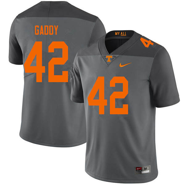 Men #42 Nyles Gaddy Tennessee Volunteers College Football Jerseys Sale-Gray
